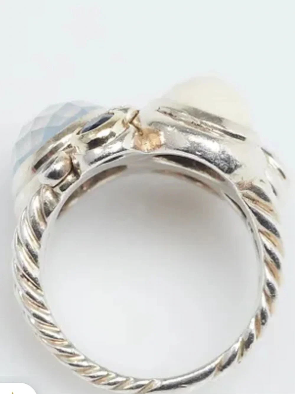 David Yurman | Ring | Sterling Silver Multi-Stone Oval Mosaic Ring with Diamonds - Picture 2 of 14